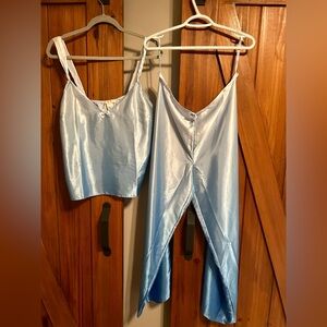 NWT & Vintage - Ombré Blue Satin Pajama Set
